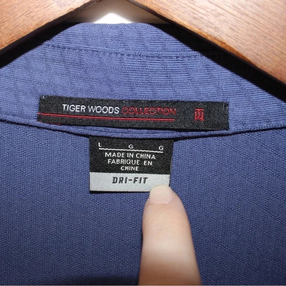 Nike Tiger Woods Collection Dri-Fit Golf Polo Shirt Size Large - Picture 9 of 11